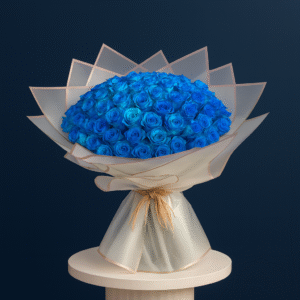IMG_8547 (1) Blue Roses Bouquet – Large (80 Stems)