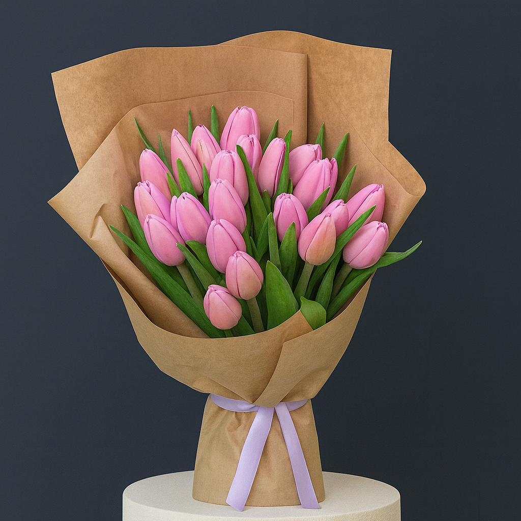 Royal Pink Tulip Bloom – 51 Stems (Large)