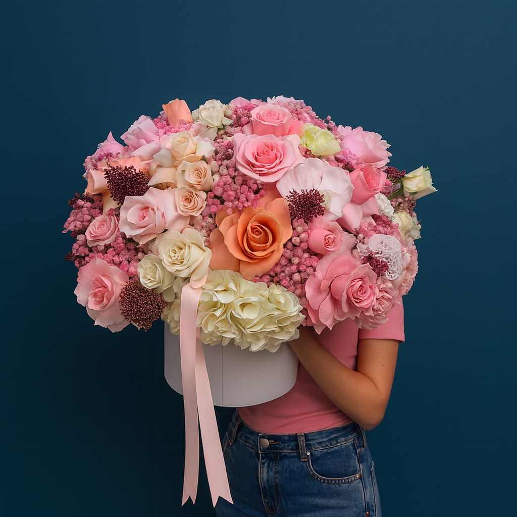 Grand Blush Garden Hatbox