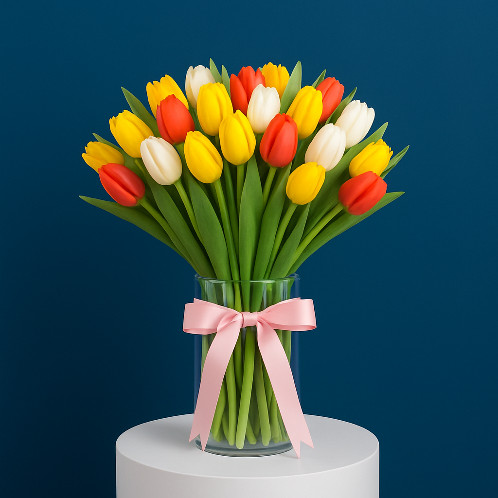 Golden Sunrise Tulip Vase