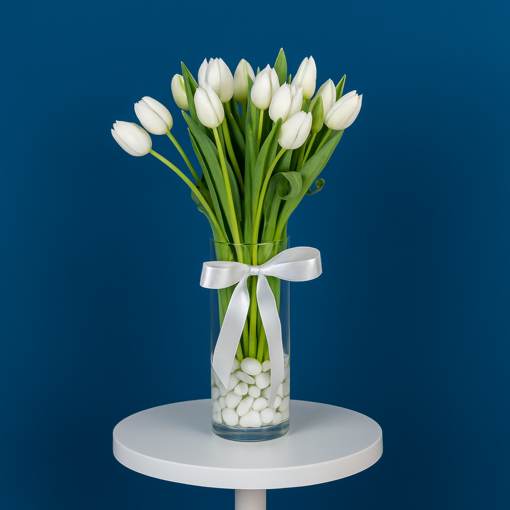 Elegant White Tulip Vase