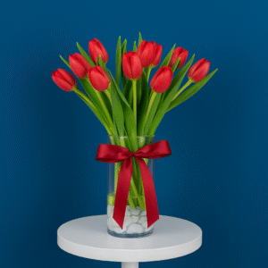 IMG_8770 (1) Red Tulip Harmony – 20 Stems Vase Arrangement